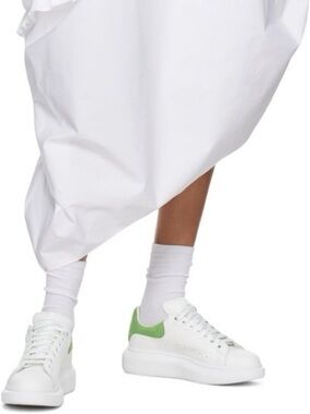 Alexander McQueen White & Green Oversized Sneakers